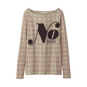 House Industries x Uniqlo Colorful "No." Pink Polka Dot Typography Shirt Fonts L
